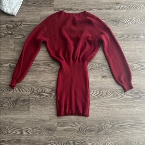 Elegant Red Women's Mini sweater dress